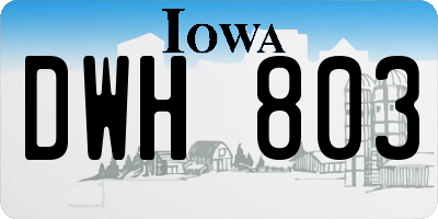 IA license plate DWH803