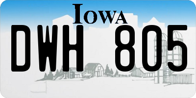 IA license plate DWH805