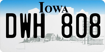 IA license plate DWH808