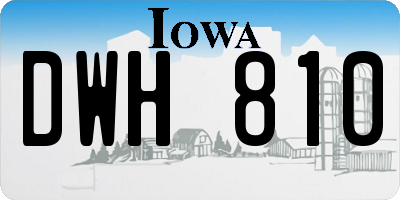 IA license plate DWH810