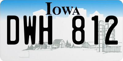 IA license plate DWH812