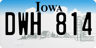 IA license plate DWH814