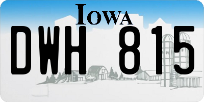 IA license plate DWH815