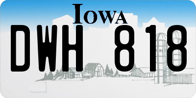 IA license plate DWH818