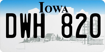IA license plate DWH820