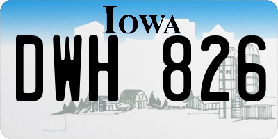 IA license plate DWH826