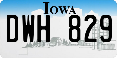 IA license plate DWH829