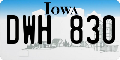 IA license plate DWH830