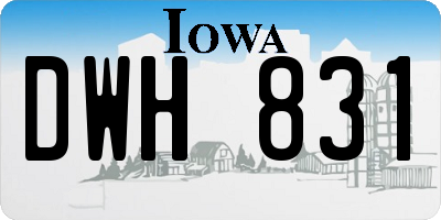 IA license plate DWH831