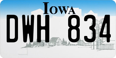 IA license plate DWH834