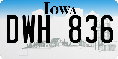 IA license plate DWH836