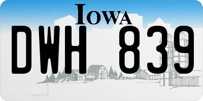 IA license plate DWH839