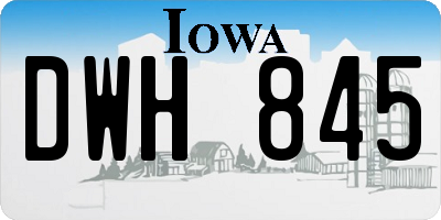 IA license plate DWH845