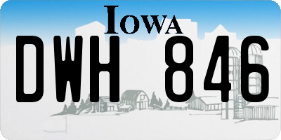 IA license plate DWH846