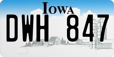 IA license plate DWH847