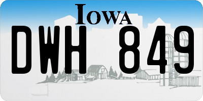 IA license plate DWH849