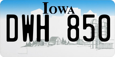 IA license plate DWH850