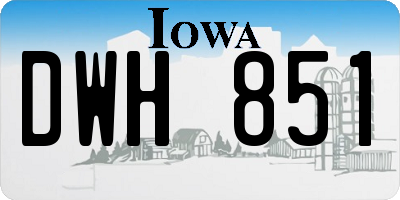 IA license plate DWH851