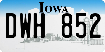 IA license plate DWH852