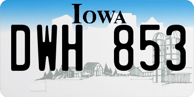 IA license plate DWH853