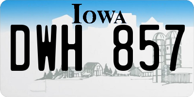IA license plate DWH857