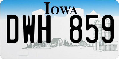 IA license plate DWH859