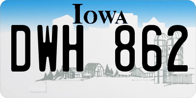 IA license plate DWH862