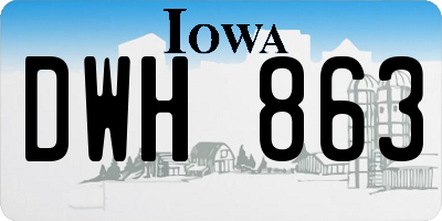 IA license plate DWH863