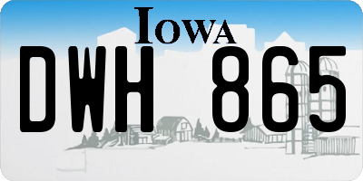 IA license plate DWH865
