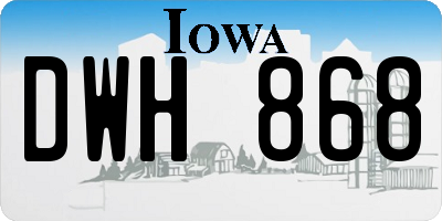 IA license plate DWH868