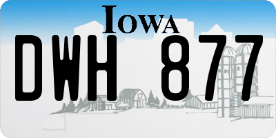 IA license plate DWH877