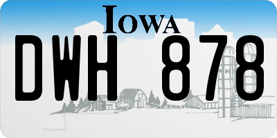 IA license plate DWH878