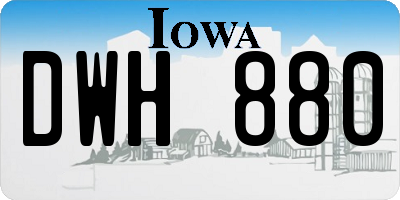 IA license plate DWH880
