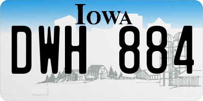 IA license plate DWH884