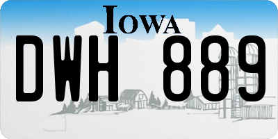 IA license plate DWH889
