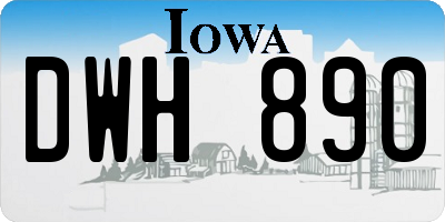 IA license plate DWH890