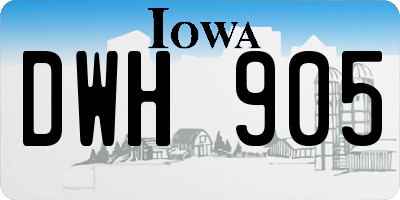 IA license plate DWH905