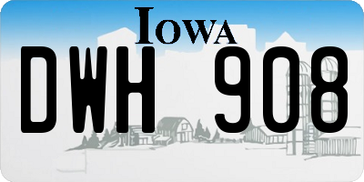 IA license plate DWH908