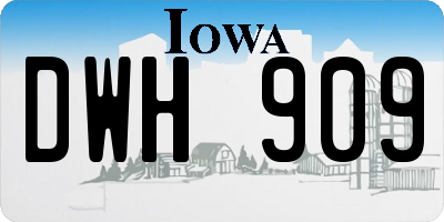 IA license plate DWH909