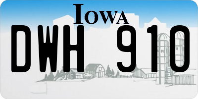 IA license plate DWH910