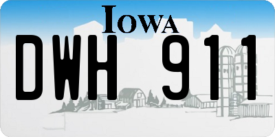 IA license plate DWH911