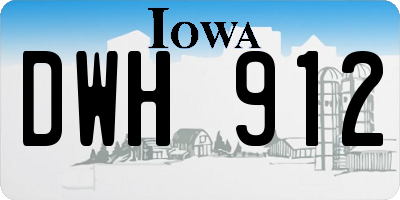 IA license plate DWH912