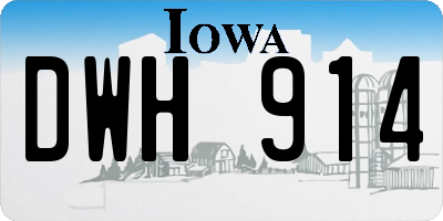 IA license plate DWH914