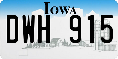 IA license plate DWH915