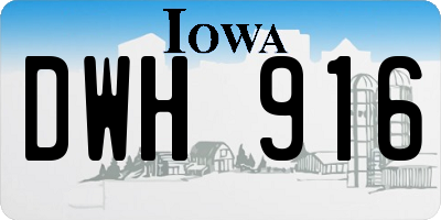 IA license plate DWH916