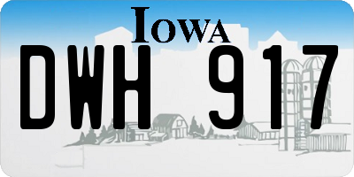 IA license plate DWH917