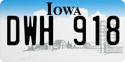 IA license plate DWH918