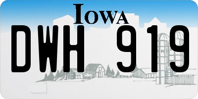 IA license plate DWH919