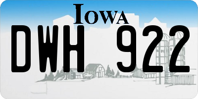 IA license plate DWH922