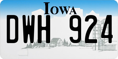 IA license plate DWH924